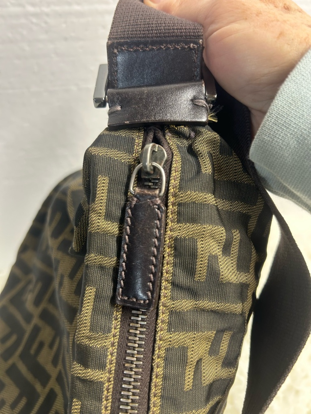 Fendi Brown FF Logo Messenger Bag - Picture 5 of 14